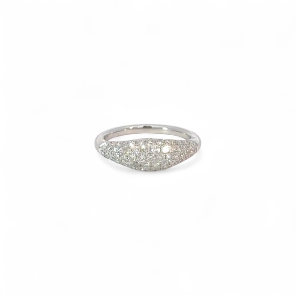 18K White Gold & Diamond Pinky Ring